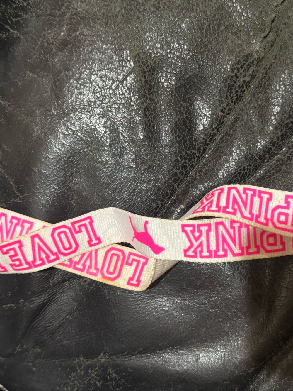 PINK Victoria's Secret Cream Strap with Hot Pink Logo